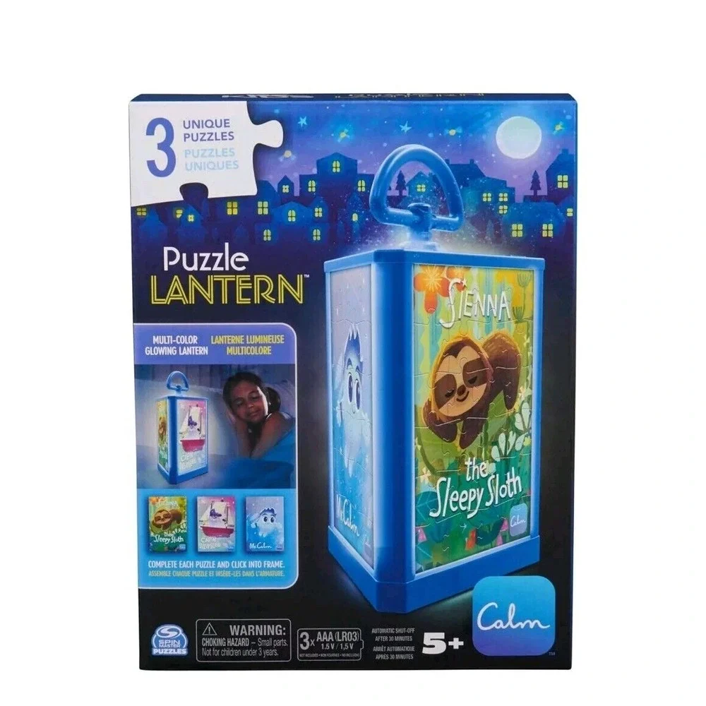 Spin Master Games Calm App 3-in-1 Glowing Lantern 24-Piece Puzzles for Kids w...